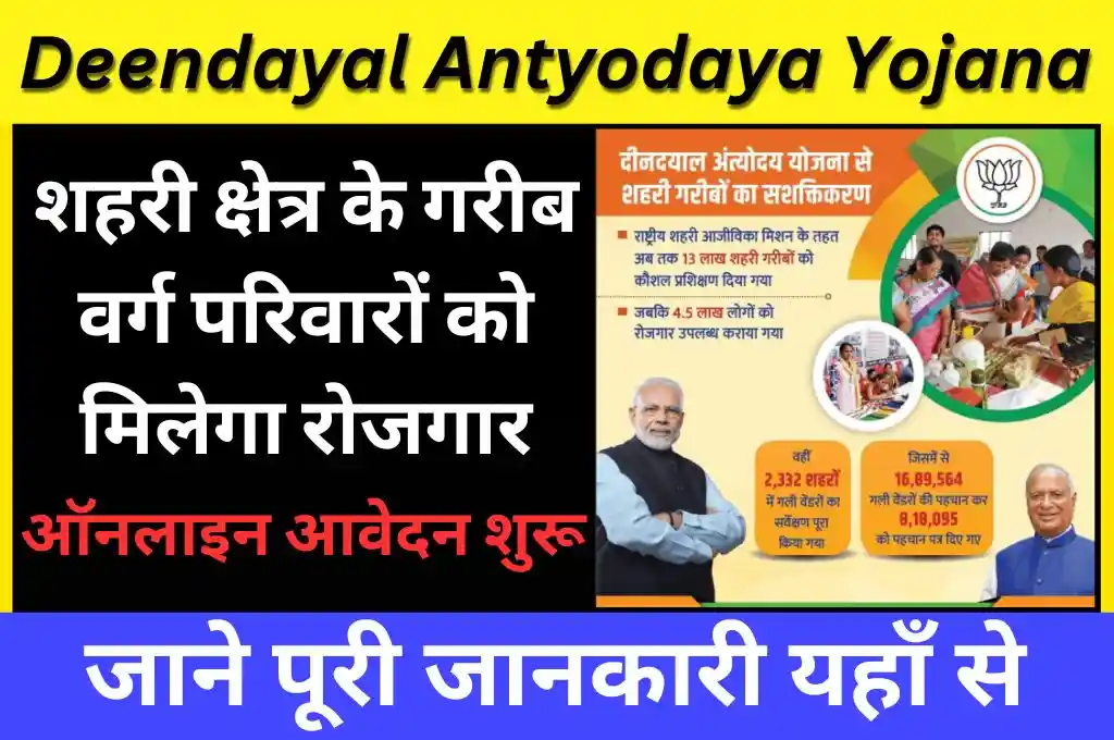 Deendayal Antyodaya Yojana 2024: (दीनदयाल अंत्योदय योजना लाभ, लाभार्थी, ऑनलाइन आवेदन, आधिकारिक वेबसाइट, हेल्पलाइन नंबर, लाभार्थी सूची, ताजा ख़बर, स्टेटस, लिस्ट, अप्लाई, रजिस्ट्रेशन, अनुदान राशि, पात्रता, दस्तावेज) (Kanya Vidya Dhan Yojana, Status, Beneficiary, Apply Link, Official Website, Helpline Number, List, Apply Online, Eligibility, Documents, Form pdf)